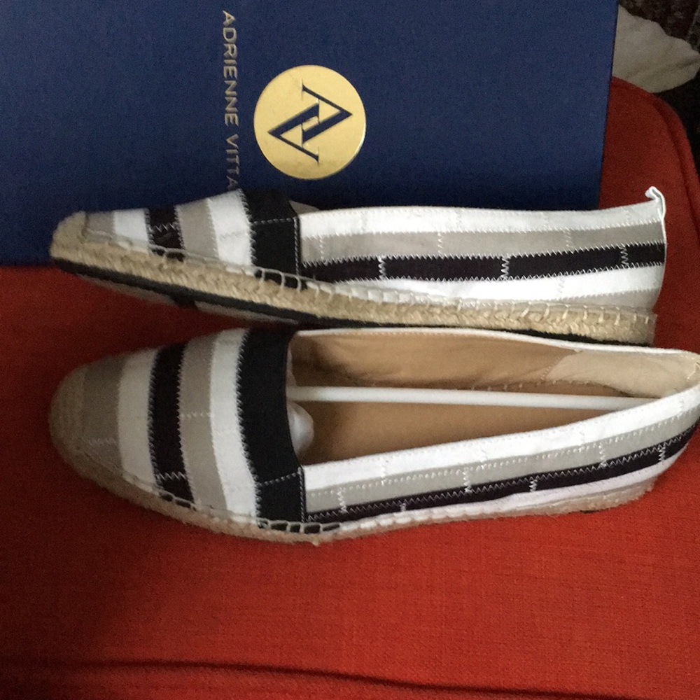 Striped summer espadrille flats size 8 BNIB